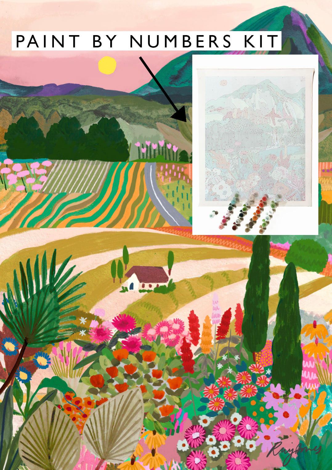 Paint By Numbers kit - Italian Countryside *ships in 2-3 weeks*