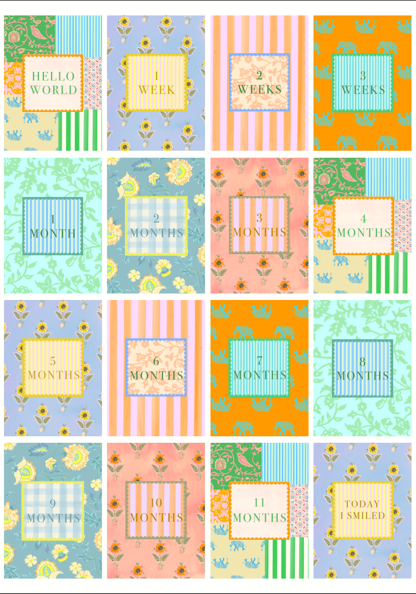 Baby Milestone Cards - Soft Woodblock