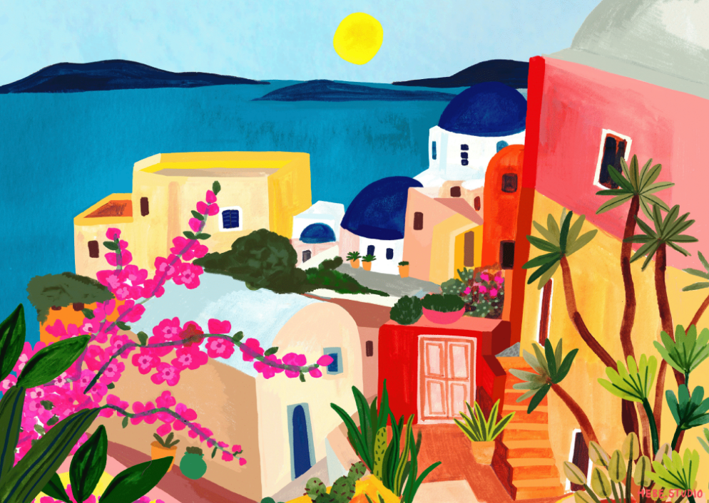 2025 SECONDS SALE - Santorini Landscape - Various sizes