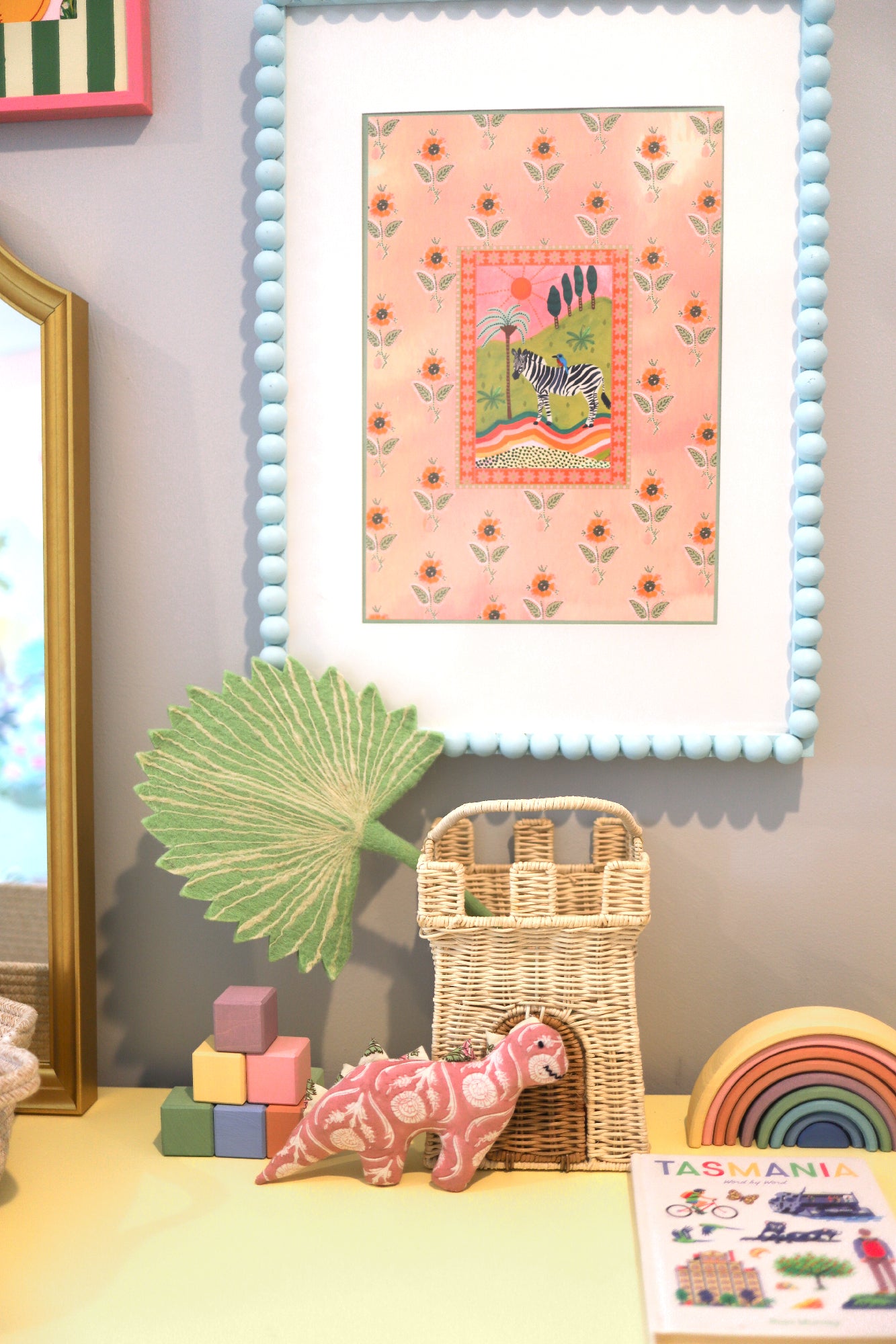 Zebra Woodblock Pink