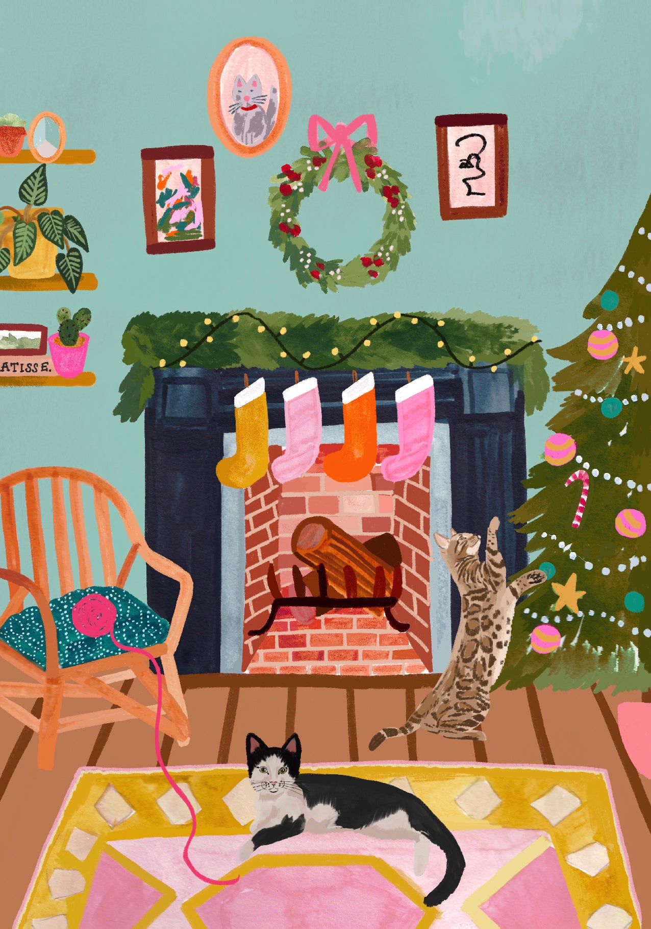 2025 SECONDS SALE - Paint By Numbers kit - SPLIT PAINT - Christmas Cats