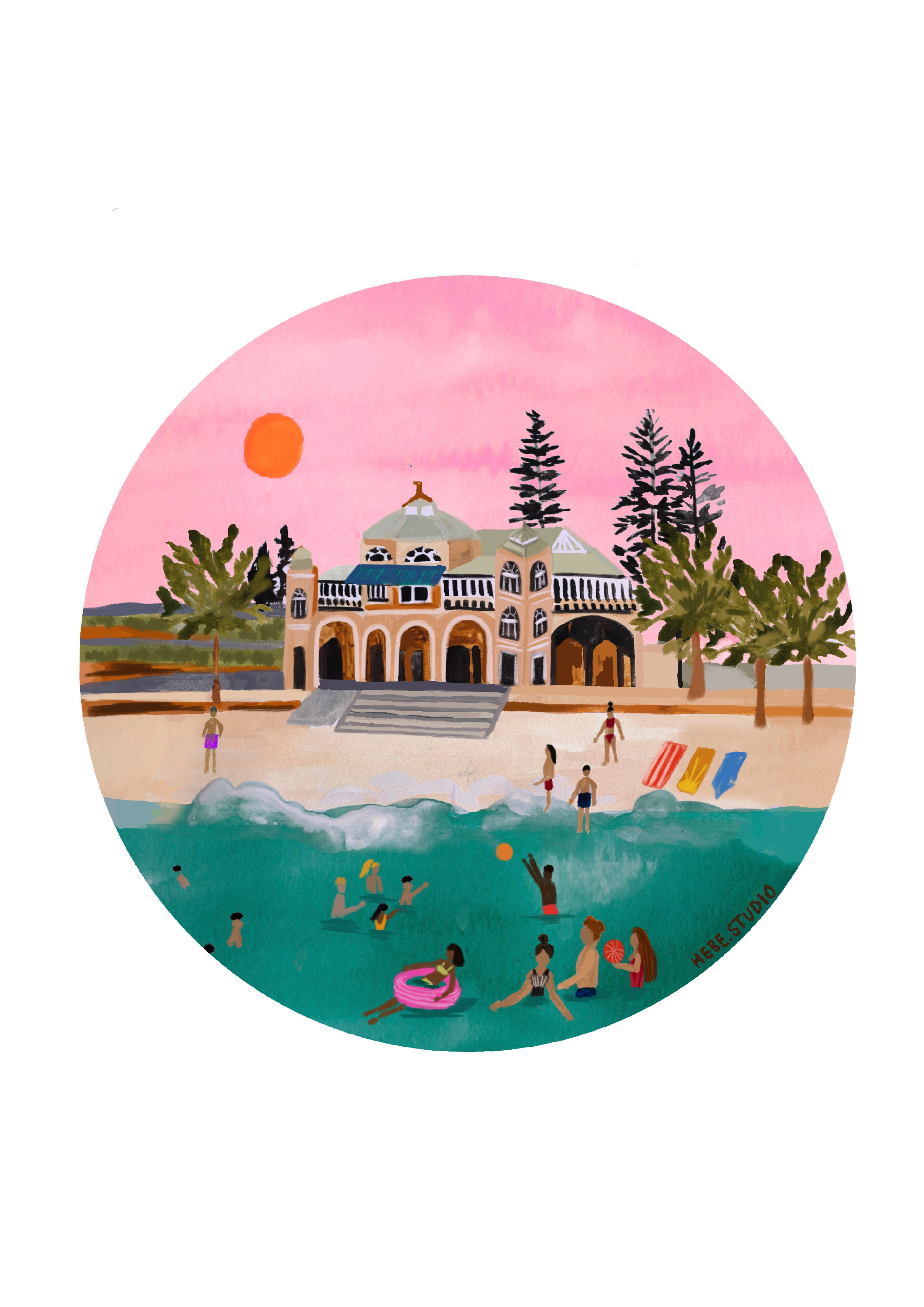 Sunset Swimmers (circle)