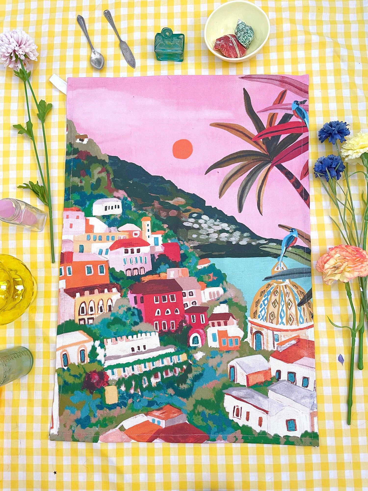 Amalfi Sunset Tea Towel