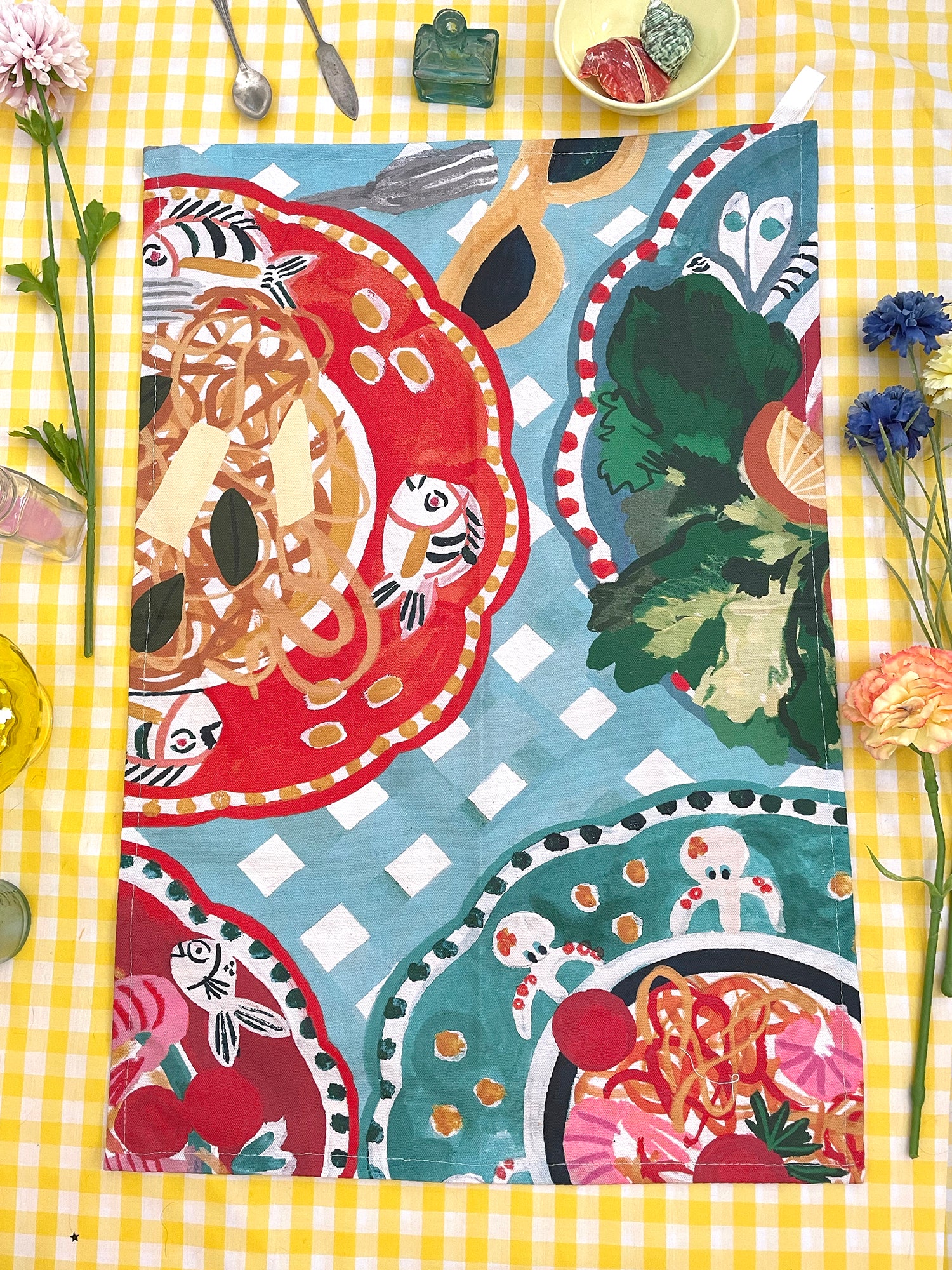 Spaghetti Party Tea Towel